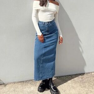 Princess Polly Blue Harben Denim Maxi Skirt
